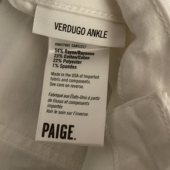 Paige Verdugo Ankle Raw Hem Jeans with Knee Holes - Picture 5 of 5